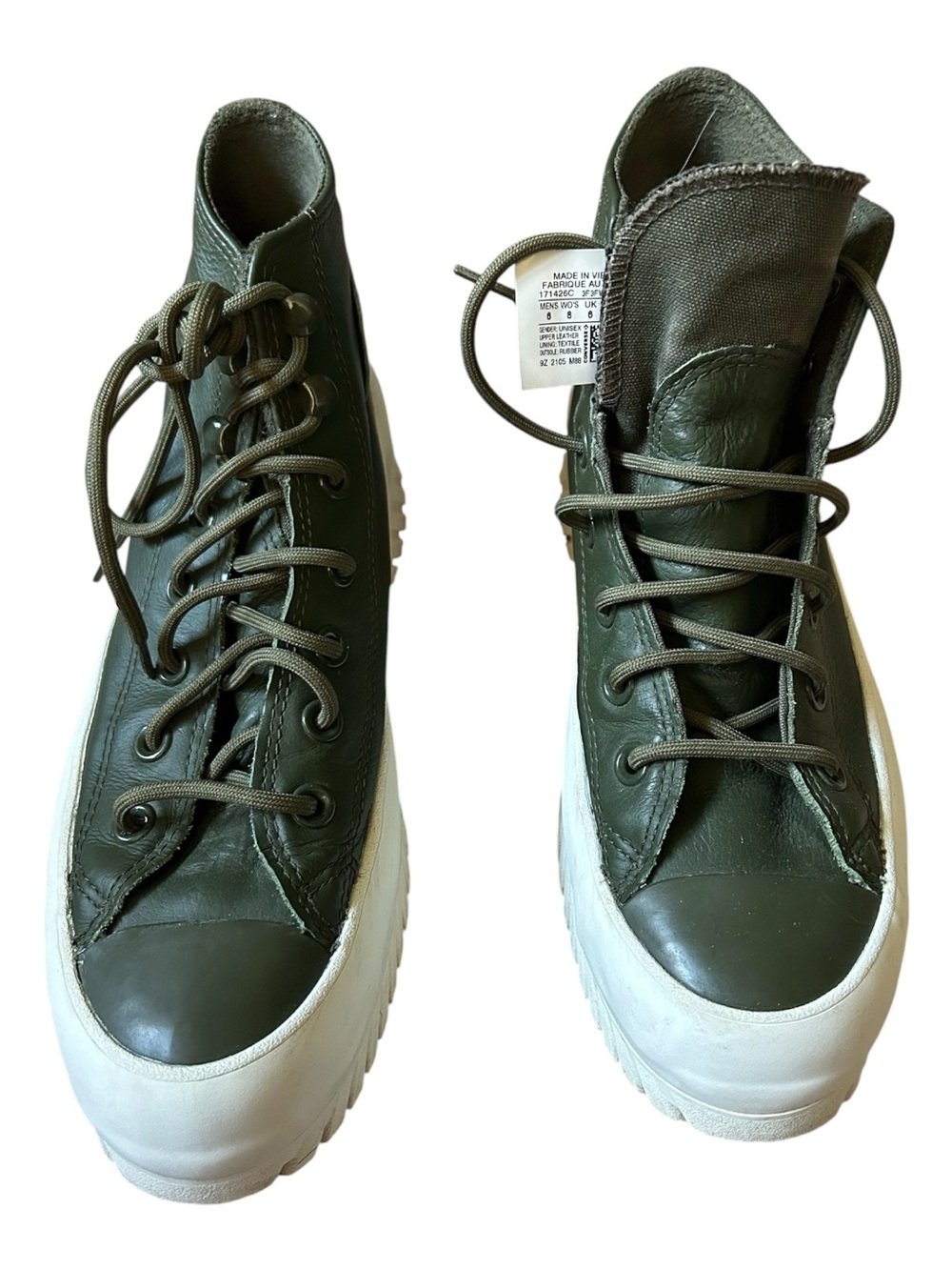 Converse Chuck Taylor All Star Lugged Winter 2.0 Leather Olive Sz 8 W